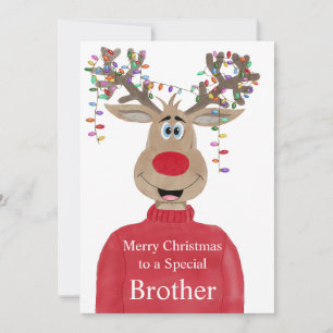 Brother Reindeer Christmas anpassbar Feiertagskarte