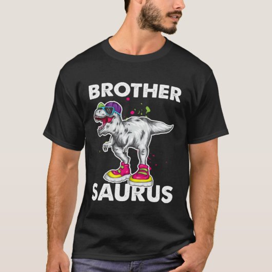 Brother Saurus  Boys Rex Bday Party Dinosaur T-Shirt (Vorderseite)