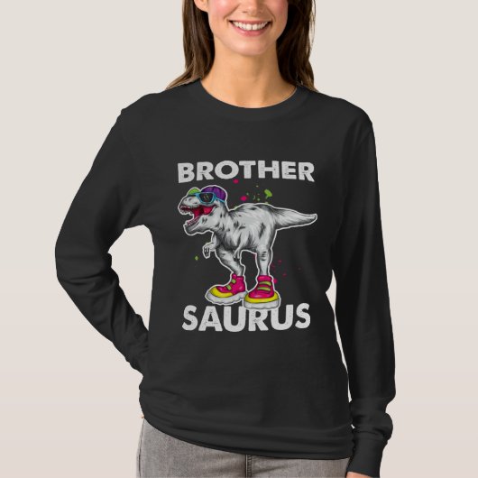 Brother Saurus  Boys Rex Bday Party Dinosaur T-Shirt (Vorderseite)