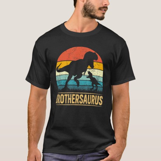 Brother Saurus T Rex Dinosaur Bruder Vater's Da T-Shirt (Vorderseite)