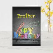 **BROTHER** SCHREIBT AUF DER WALL BIRTHDAKARTE KARTE (Gelbe Blume)