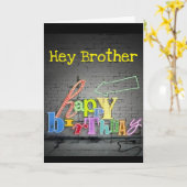 **BROTHER** SCHREIBT AUF DER WALL BIRTHDAKARTE KARTE (Gelbe Blume)