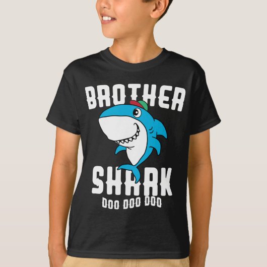 Brother Shark Boys Birthday Halloween Christmas T-Shirt (Vorderseite)