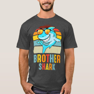Brother Shark Vintag Retro Pajamas Shark Lover Fa T-Shirt