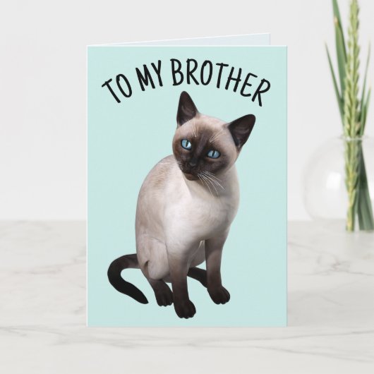 BROTHER SIAMESE CAT GEBURTSTAG Grußkarte Karte (Vorderseite)