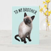 BROTHER SIAMESE CAT GEBURTSTAG Grußkarte Karte (Gelbe Blume)