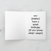 "BROTHER" - SIE (BESSER) HABEN EINEN GROSSEN BIRTH KARTE (Innenseite)