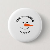 Brother Snowman Face Squad Matching Family Costume Button (Vorderseite)