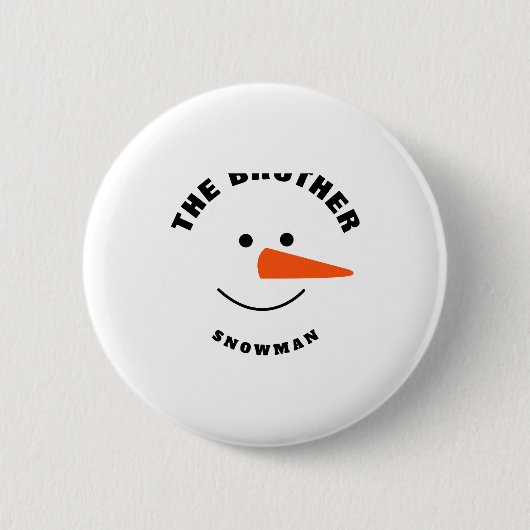 Brother Snowman Face Squad Matching Family Costume Button (Vorderseite)