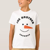 Brother Snowman Face Squad Matching Family Costume T-Shirt (Vorderseite)