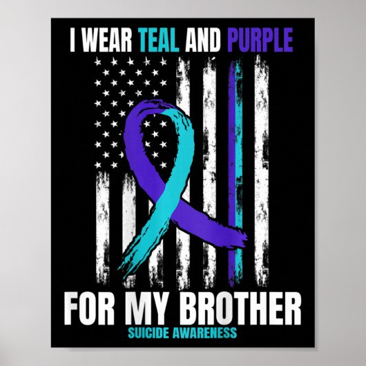 Brother Suicide Awareness Prevention American Flag Poster (Vorne)