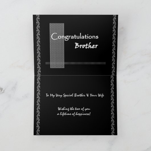 BROTHER Wedding Congratulations Karte (Innenseite)