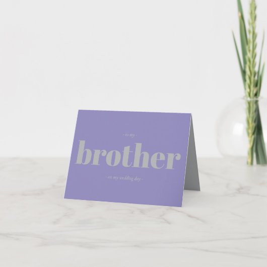 Brother Wedding Minimal Simple Lavender Silver Karte (Vorderseite)