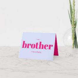 Brother Wedding Minimal Simple Lilac pink Karte