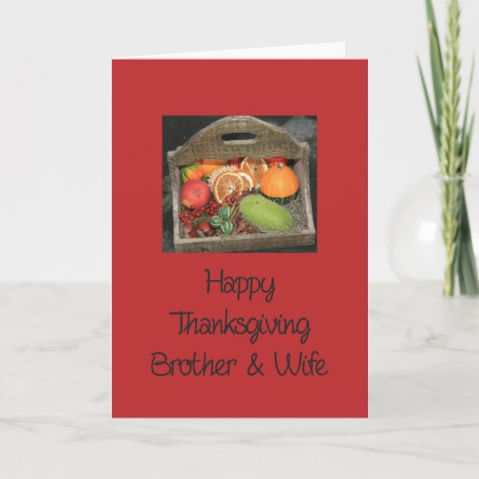 Brother & Wife Thanksgiving Card Feiertagskarte (Vorderseite)
