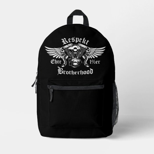 Brotherhood Biker Motorrad Ehre Respekt Rucksack (Vorderseite)