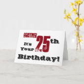 Brother's 25th birthday greeting in black, red. karte (Gelbe Blume)