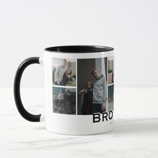 BROTHERS 8 Foto Collage Modernes Geschenk Tasse (Links)