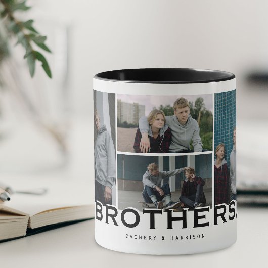 BROTHERS 8 Foto Collage Modernes Geschenk Tasse
