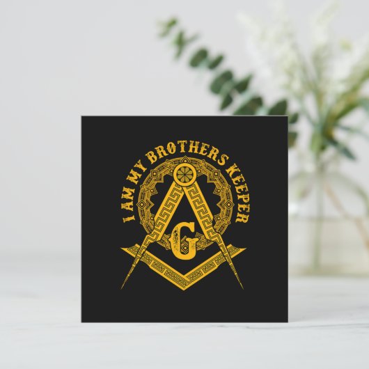 Brothers Keeper Illuminati Symbol Masonic Conspira Einladung (Stehend Vorderseite)