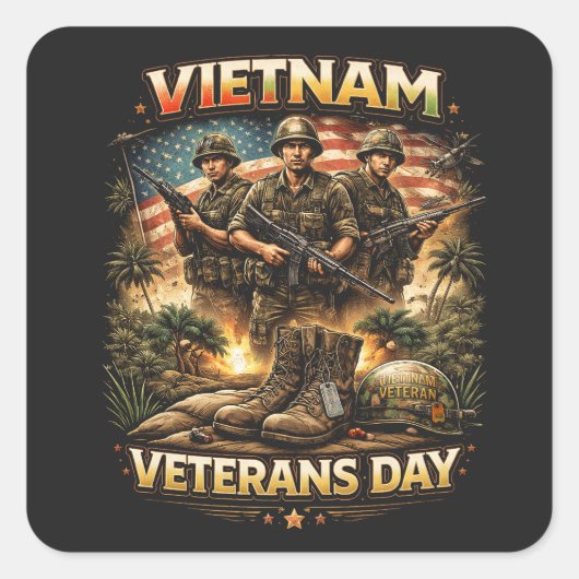 Brothers of Vietnam Quadratischer Aufkleber (Vorderseite)