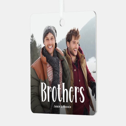 BROTHERS Personalisiertes Foto Niedlich Brother Gi Ornament Aus Metall (Vorderseite links)