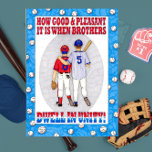 Brothers Unity Birthday Card Karte<br><div class="desc">Show your brother or baseball fan your affektion with this sweet card. Psalm 133:1</div>