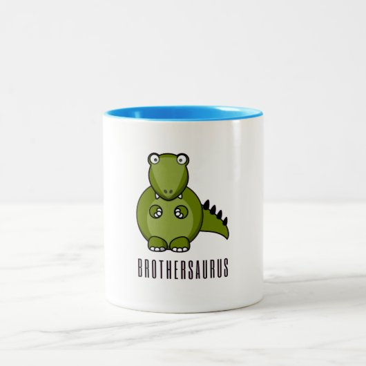 Brothersaurus, Big Brother, Dinosaur, Big Brother, Zweifarbige Tasse (Mittel)