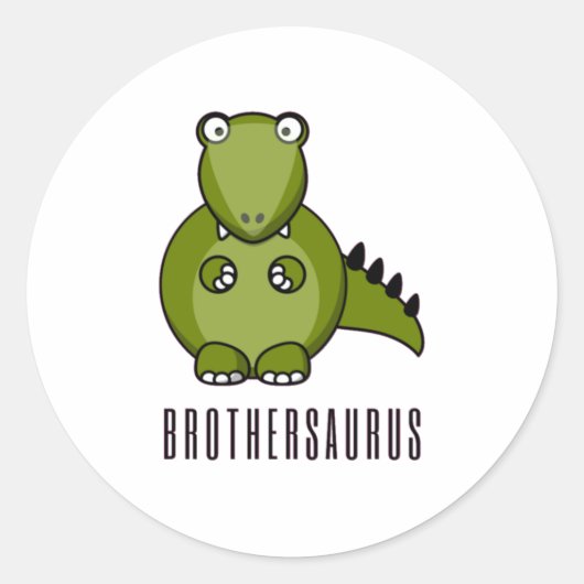 Brothersaurus, Big Brother, Dinosaurier, Big Broth Runder Aufkleber (Vorderseite)