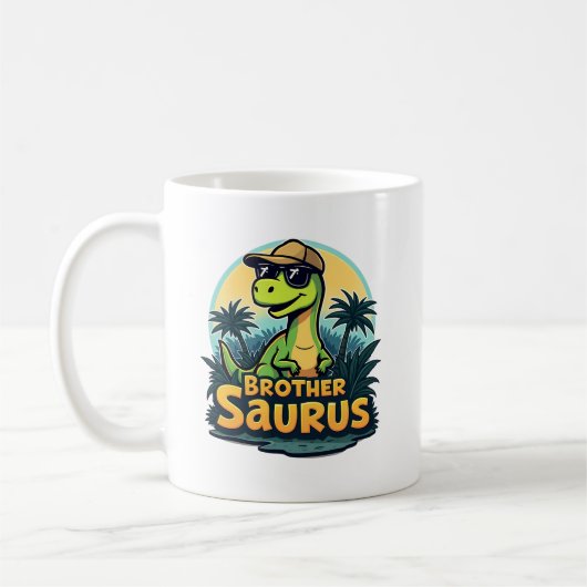 Brothersaurus - Fun Cartoon Dinosaur Brother Kaffeetasse (Links)