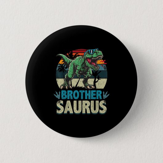 Brothersaurus T Rex Dinosaur Brother Saurus Family Button (Vorderseite)