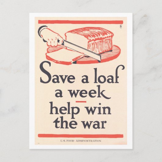 Brotkrieg Poster Postkarte sparen (Vorderseite)
