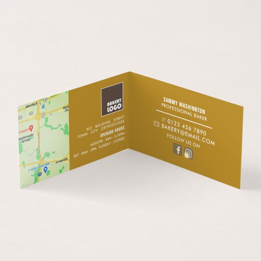 Brotlaib in Scheiben, Bäckerei im Detail Visitenkarten (Innenseite)