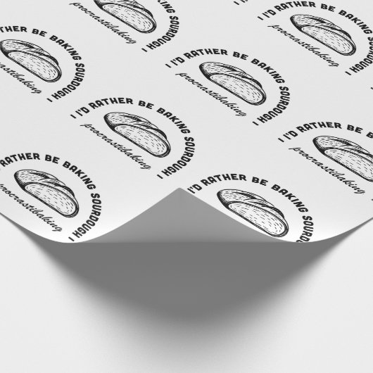 Brotlaib liebend lustige Backhandfrau Geschenkpapier (Ecke)