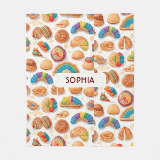 Brotlaib Retro Personalisiertes Muster Fleecedecke (Vorderseite)