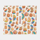 Brotlaib Retro Personalisiertes Muster Fleecedecke (Vorderseite (Horizontal))