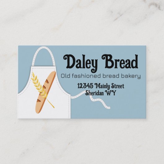 Brotlaib Weizen Schürze Bäckerei Visitenkarte (Vorderseite)