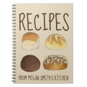 Brotsorten Rezepte Personalisiert Küche Notizblock (Vorderseite)