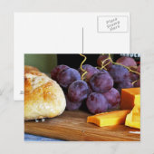 Brottrauben Cheddar Käse Stillleben Postkarte (Vorne/Hinten)