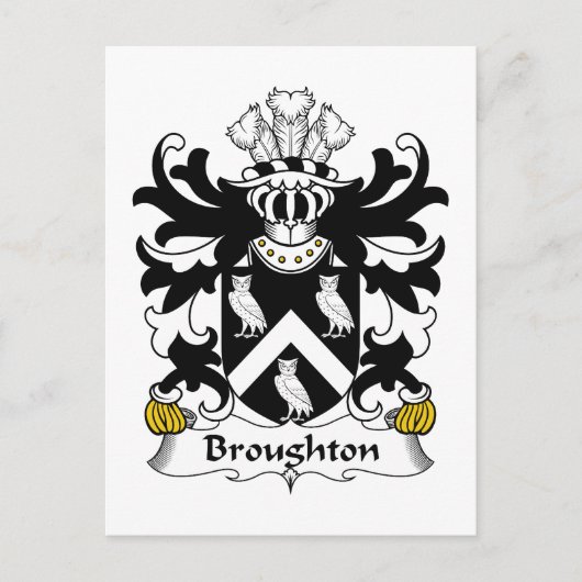 Broughton Familienwappen Postkarte (Vorderseite)