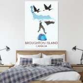 Broughton Insel Kanada Reiseplan Leinwanddruck (Insitu (Schlafzimmer))