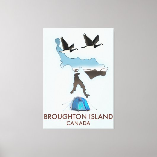 Broughton Insel Kanada Reiseplan Leinwanddruck (Vorderseite)