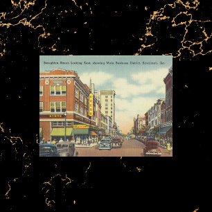 Broughton Street Savannah GA vintage Postkarte