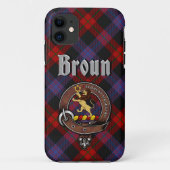 Broun Clan Abzeichen & Tartan Phone Case (Rückseite)