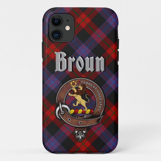 Broun Clan Abzeichen & Tartan Phone Case (Rückseite)