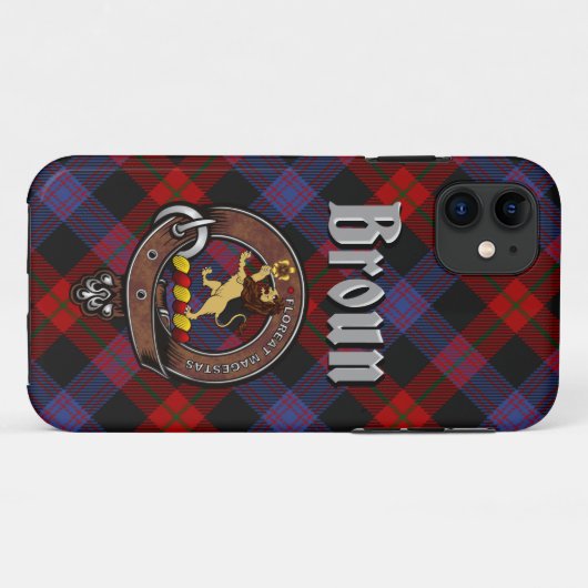 Broun Clan Abzeichen & Tartan Phone Case (Rückseite (Horizontal))