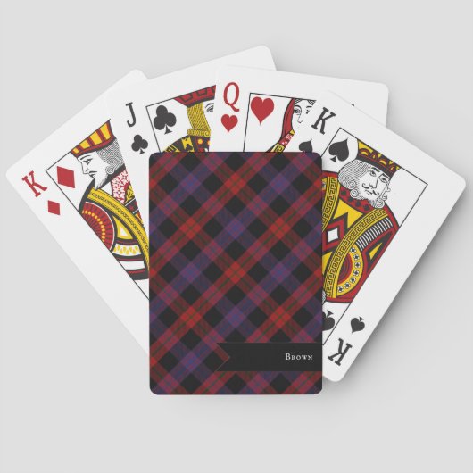 Broun oder Grady Clan Tartan Kariertes Muster Spielkarten (Rückseite)