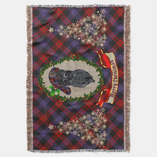 Broun Scottie Dog Christmas Decke (Vorderseite Vertikal)