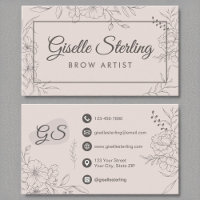 Brow Artist Blush Pink Floral Line Art Script