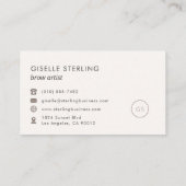 Brow Artist Blush Pink Minimalistisch Luxus Visitenkarte (Rückseite)